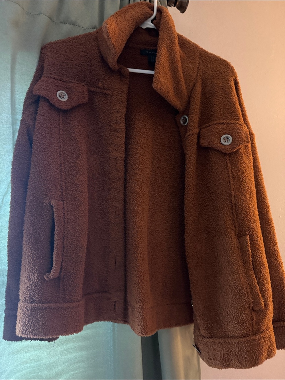 Tahari Rust Teddy Shacket Jacket